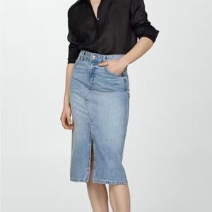 Mango brand Denim midi-skirt NWOT XXS
